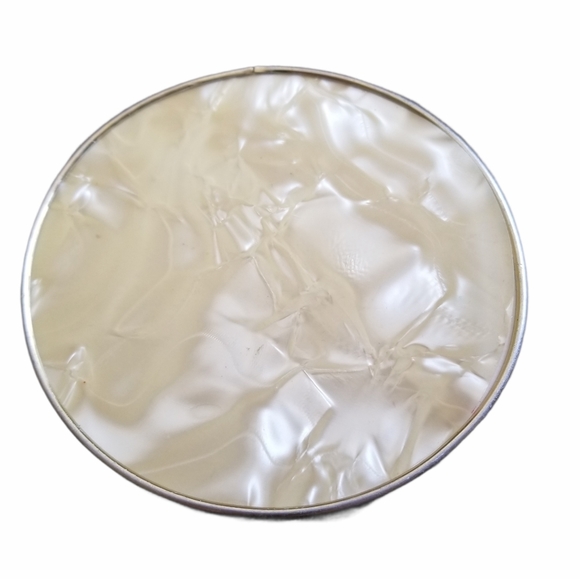 Vintage Compact Mirror Gold Tone Mother of Pearl - Picture 10 of 16